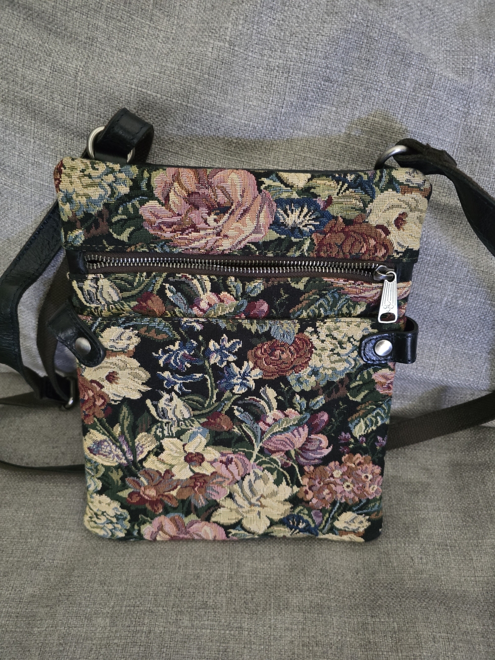 Patricia Nash Floral Tapestry Crossbody - Pink & Green